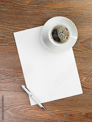 white coffee cup on blank