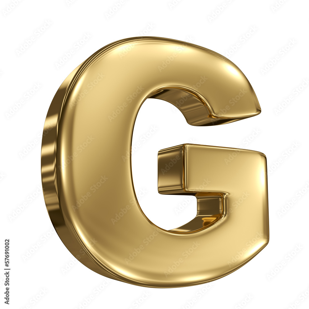 Letter G from gold solid alphabet Letter G from gold solid alphabet