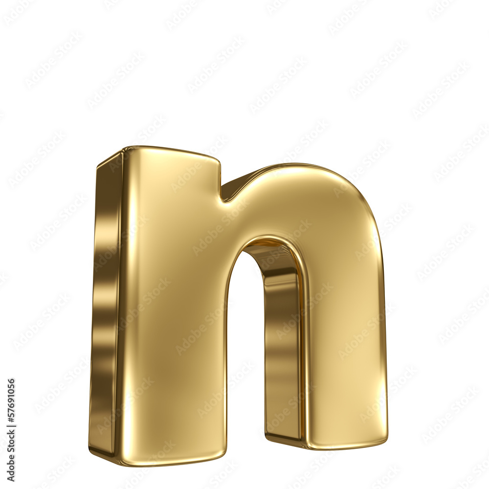 Letter n from gold solid alphabet Letter n from gold solid alphabet