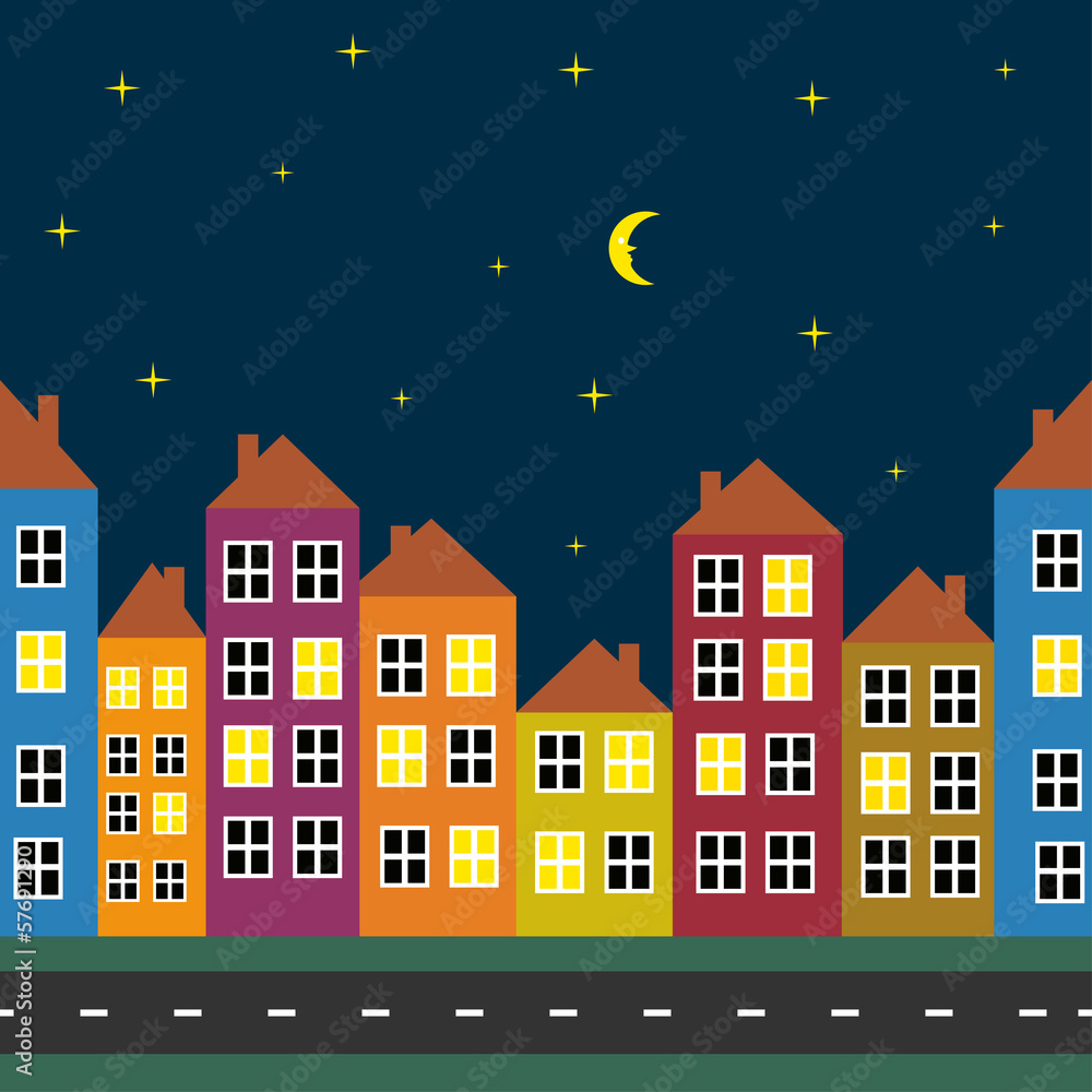 illustration of night city