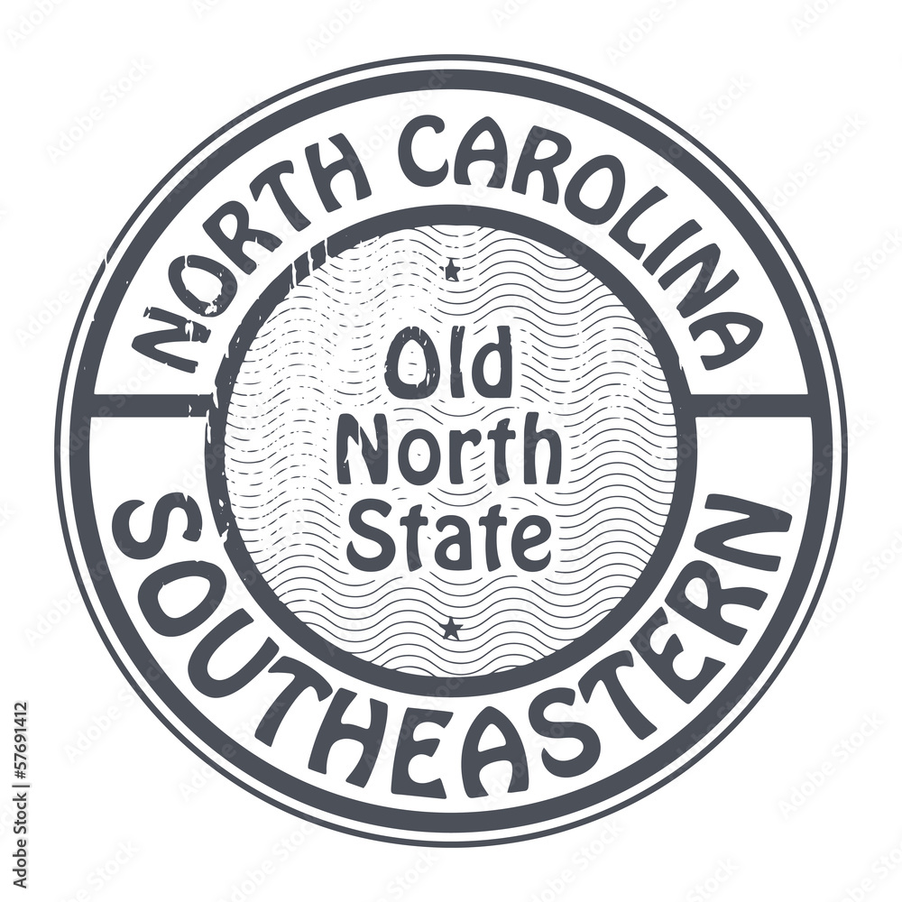 Grunge rubber stamp with name of North Carolina, Southeastern
