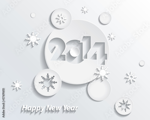 Happy new year 2014 creative greeting card design