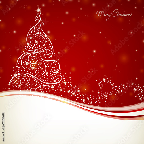 Vector Illustration of a Stylized Christmas Tree