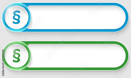 blue and green vector abstract buttons with paragraph