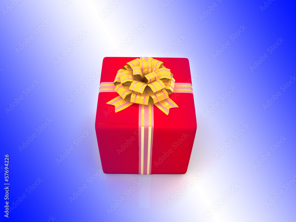 Red gift isolated on white background Red gift isolated on white background