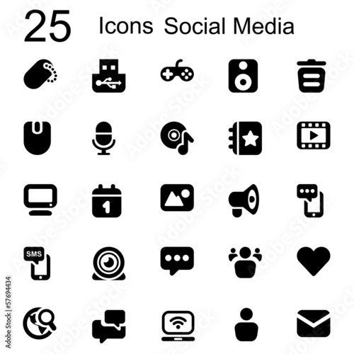 25 basic iconset social media