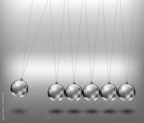 Newtons cradle metal balls