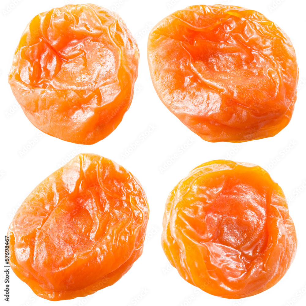 Dried apricots. Collection of fruits isolated on white. Dried apricots. Collection of fruits isolated on white.