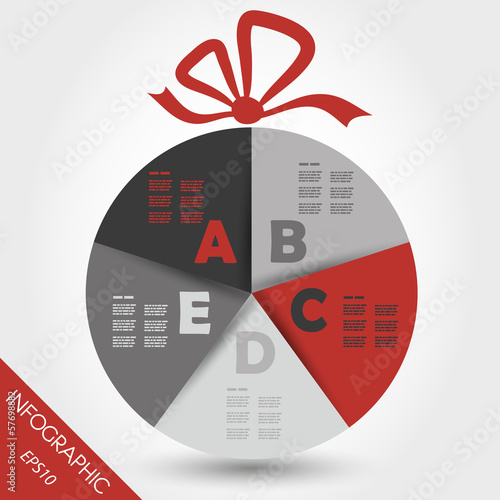 red christmas infographic ring with five options