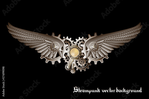 Steampunk vings vector background