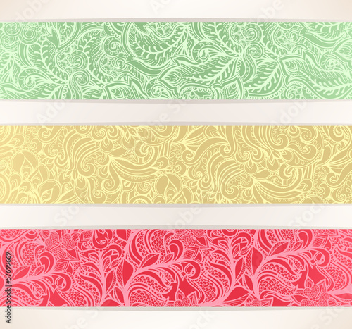 three color patterned rectangles