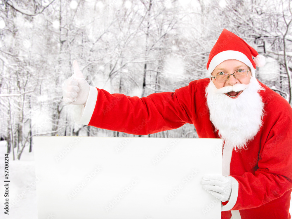 Santa Claus with Blank Board Santa Claus with Blank Board