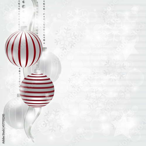Silver christmas composition with space for text