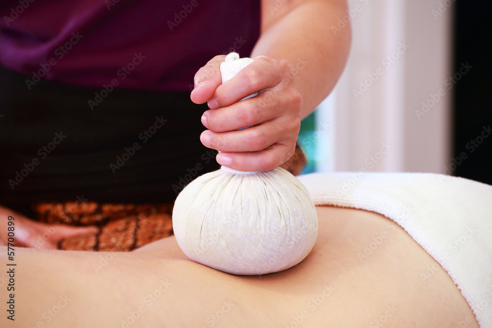 massage with spa herbal compress balls massage with spa herbal compress balls