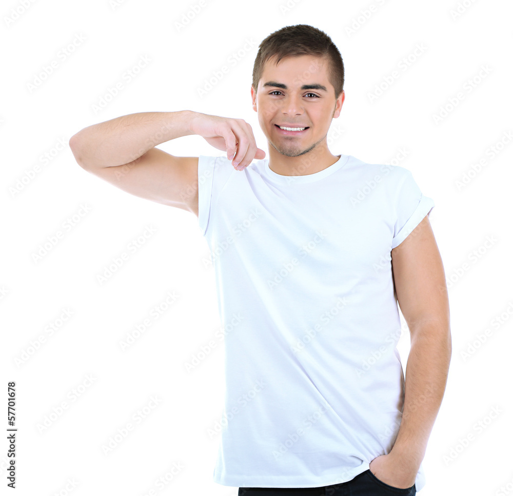Handsome young man isolated on white Handsome young man isolated on white