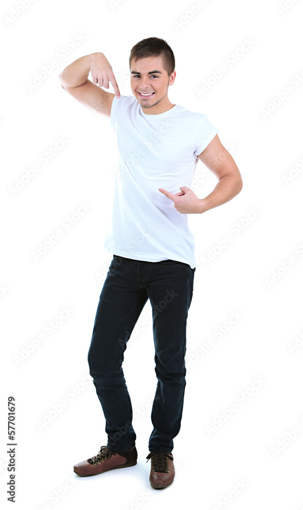 Handsome young man isolated on white Handsome young man isolated on white