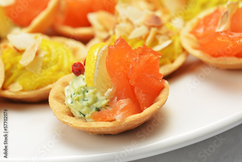 tartlets with  salmon