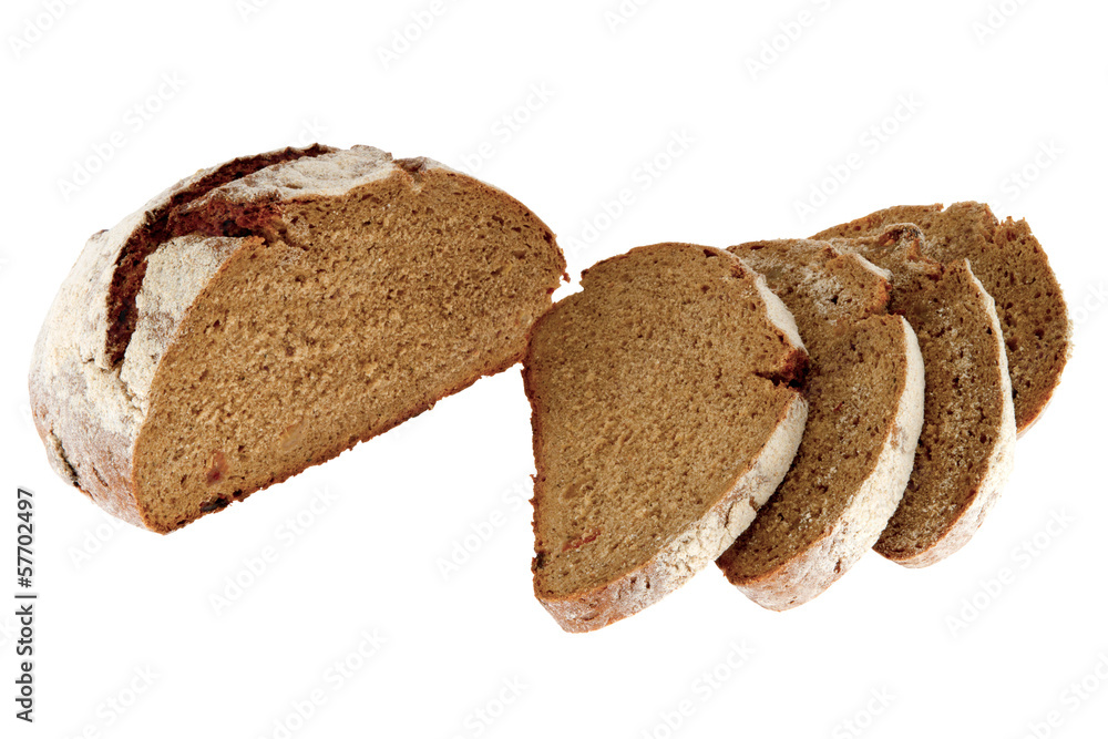 sliced loaf of bread on a white background sliced loaf of bread on a white background