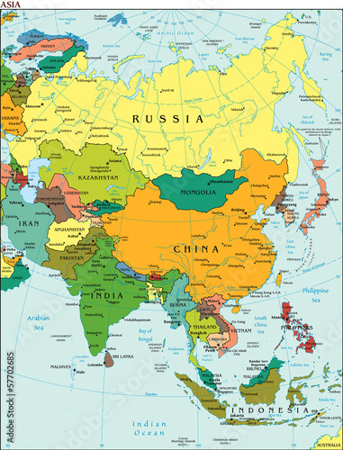World Earth Asia Continent Country map