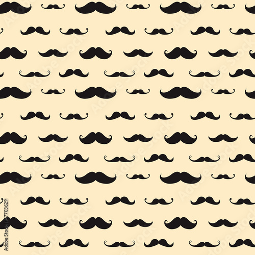 Mustache Vector Seamless Pattern