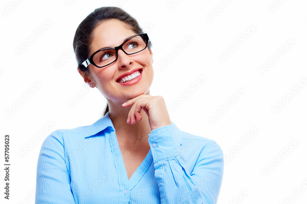 Beautiful thinking business woman. Beautiful thinking business woman.
