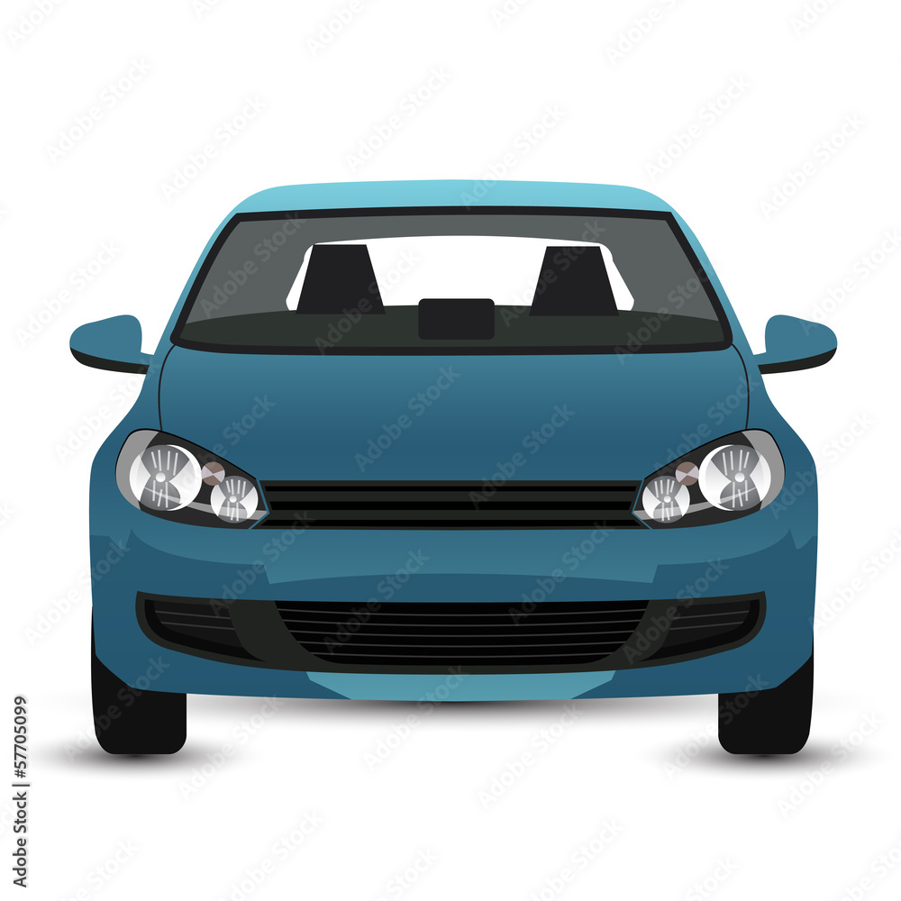 Blue Car - front view