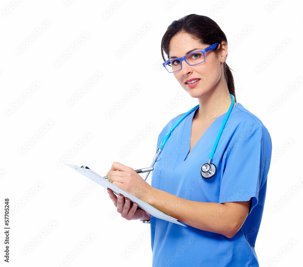 Medical doctor writing prescription.