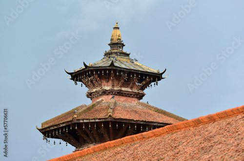 Pagoda type roof, newari architecture in Kathmandu, Nepal photo