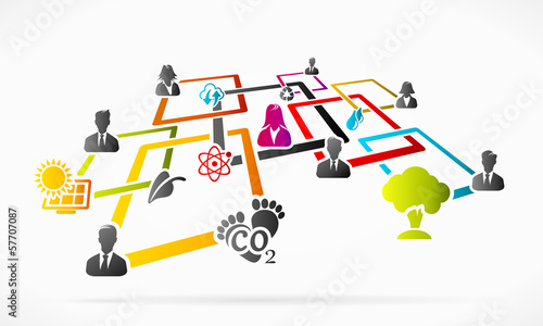 Abstract ecology concept with geometric network grid