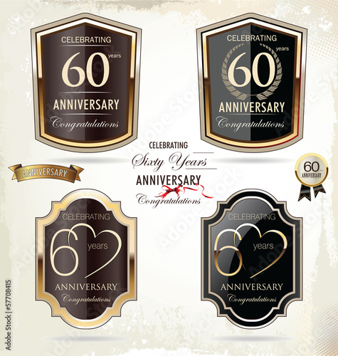60 years anniversary golden label