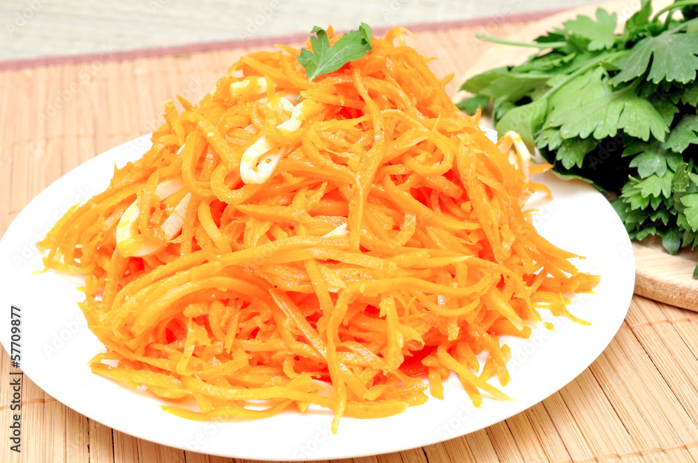 Korean carrots with squid Korean carrots with squid