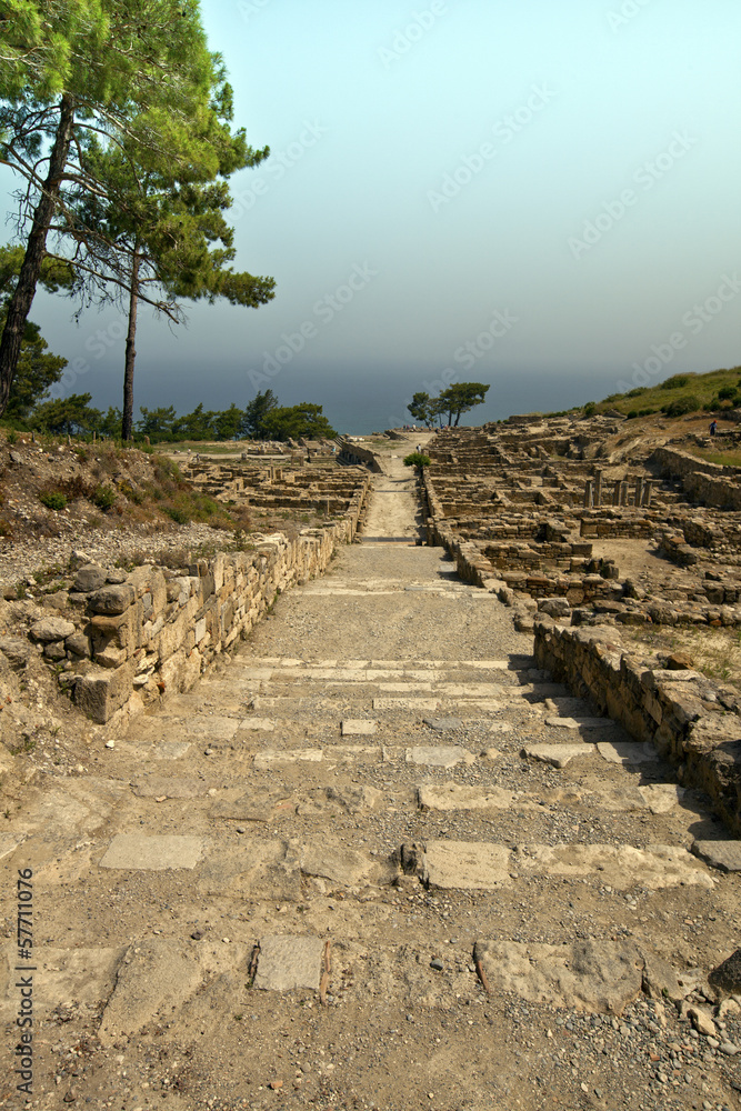 Ancient city of Kamiros in Rhodes, Greece.