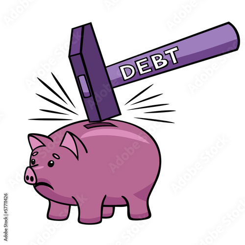 Breaking the piggy bank.