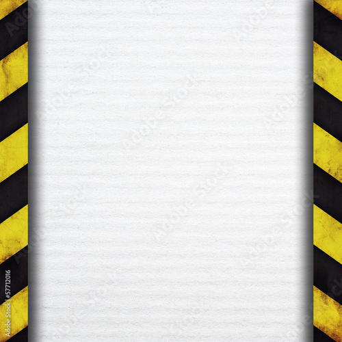 Warning stripes and paper plate