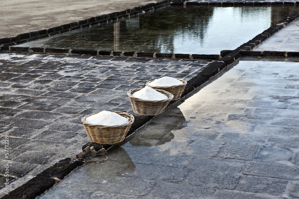Obraz premium Salt farm in Tamarin, Mauritius island