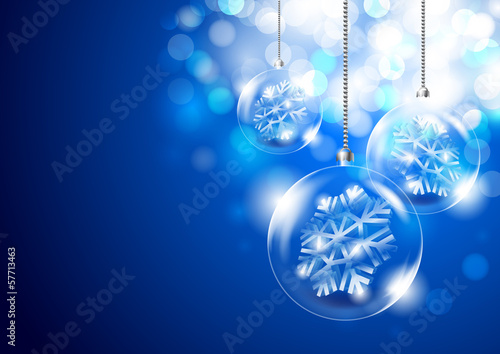 Christmas background with glass balls