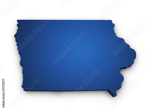 Map Of Iowa 3d Shape