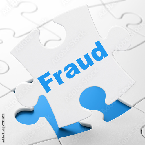 Safety concept: Fraud on puzzle background