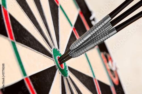 Dart in bullseye on the target