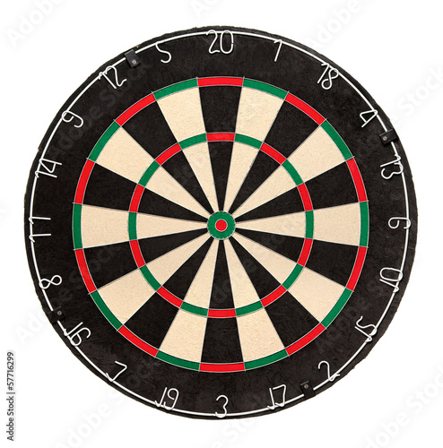Dart board isolated on white background