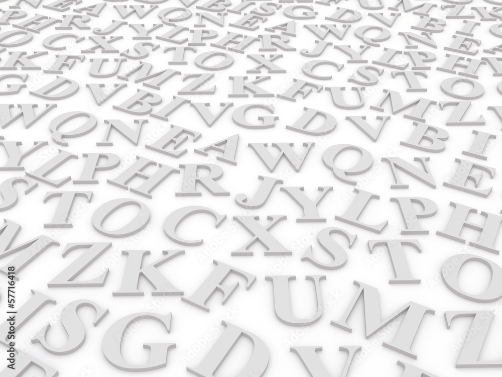 letters of the English alphabet.