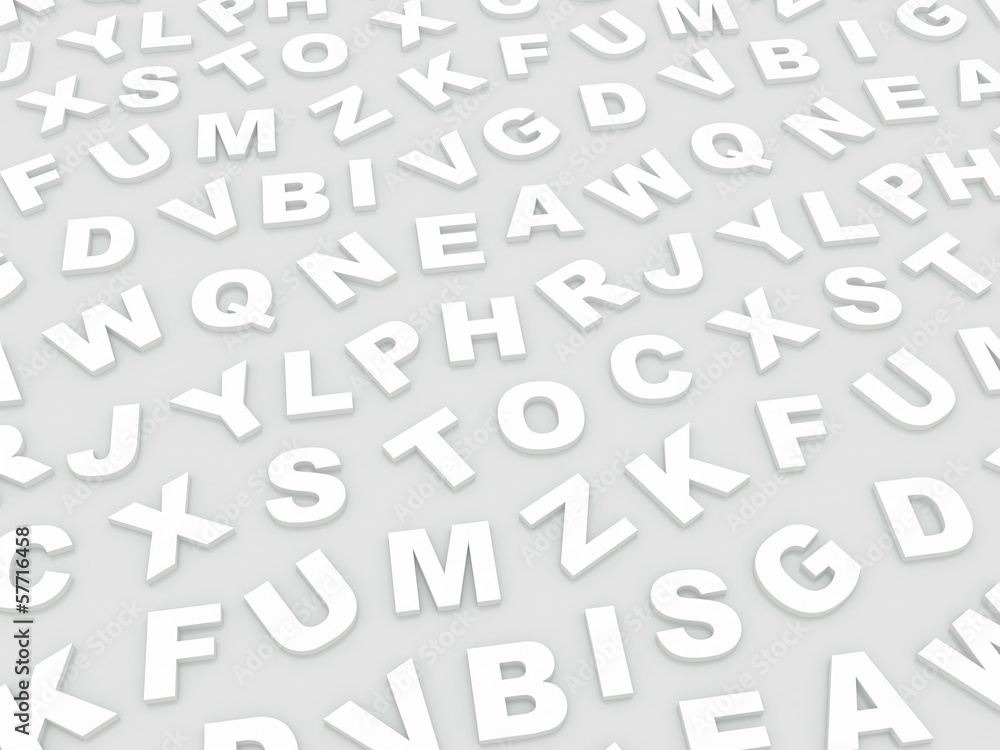 letters of the English alphabet. letters of the English alphabet.