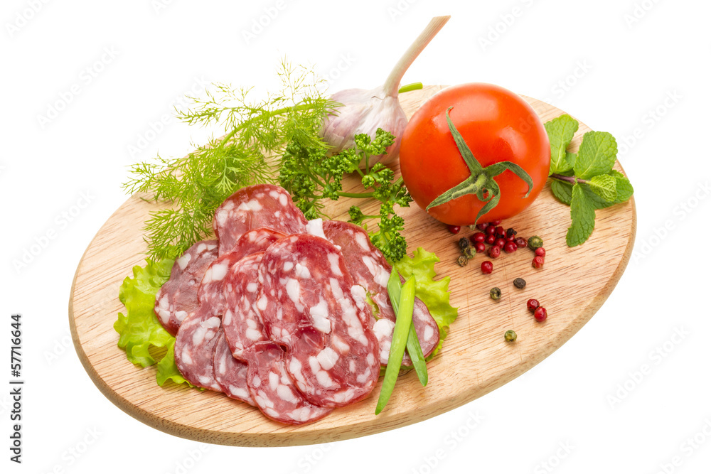 Fresh ripe salami