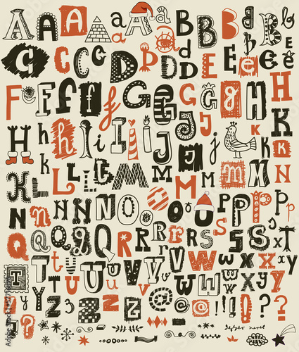 Whimsical Hand Drawn Alphabet