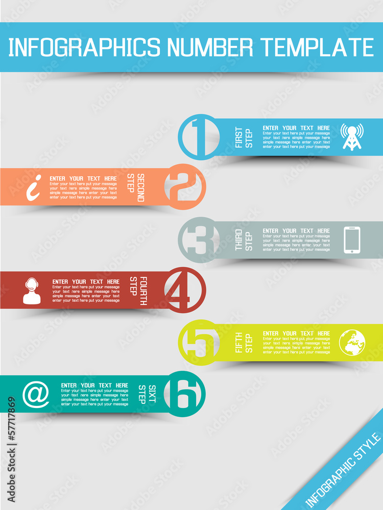 Fototapeta premium INFOGRAPHIC NUMBER OPTIONS TEMPLATE NEW STYLE 4 MULTICOLOR