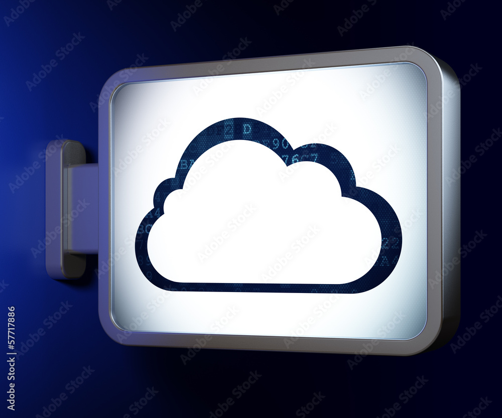 Cloud networking concept: Cloud on billboard background Cloud networking concept: Cloud on billboard background