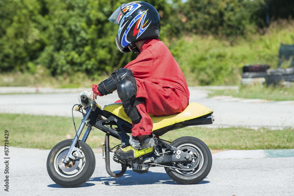 Young driver on minibike