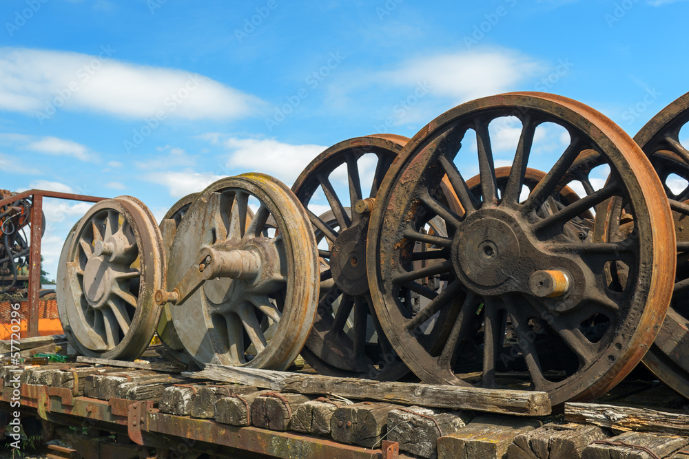 Wheels from steam locomotive