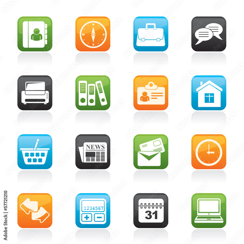 Business and office icons - vector icon set Business and office icons - vector icon set