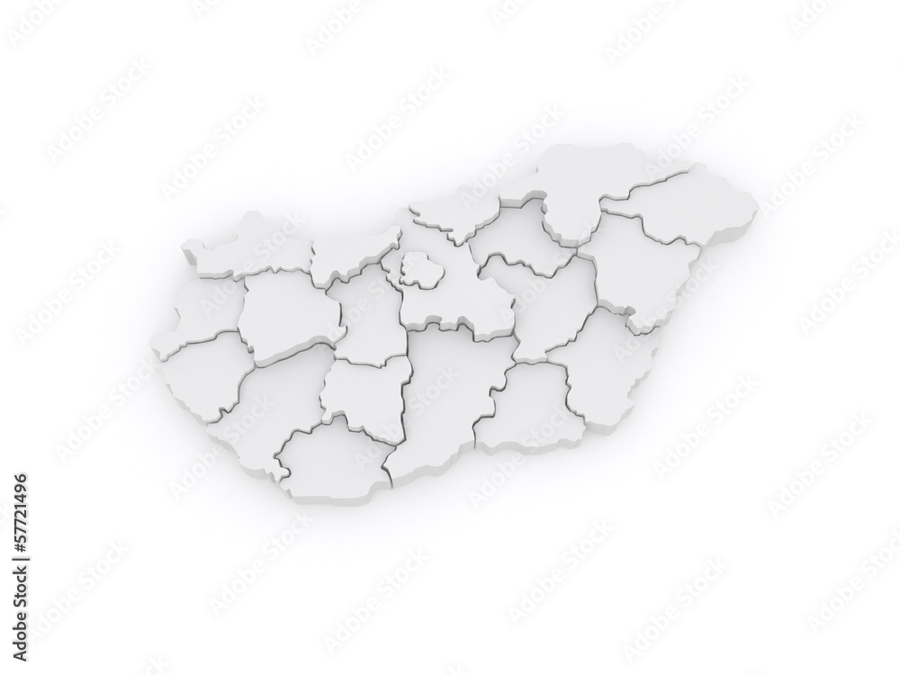Three-dimensional map of Hungary. Three-dimensional map of Hungary.